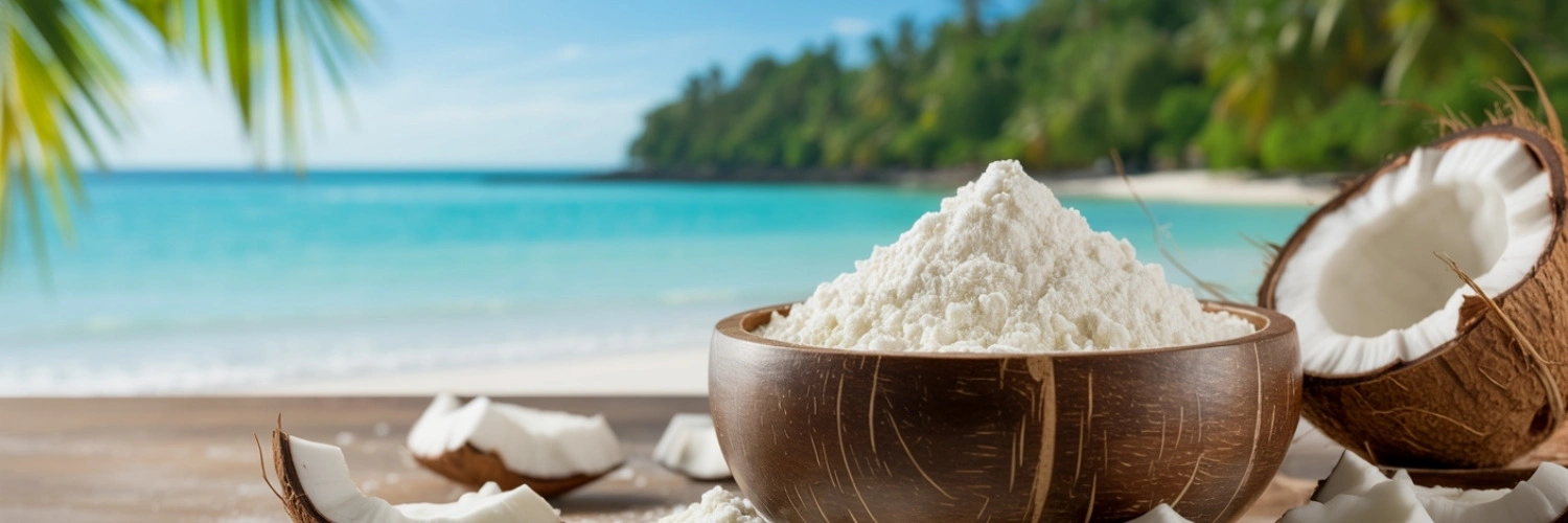 Organic coconut milk powder 50% fat ingredient sourced from premium coconuts for bulk supply