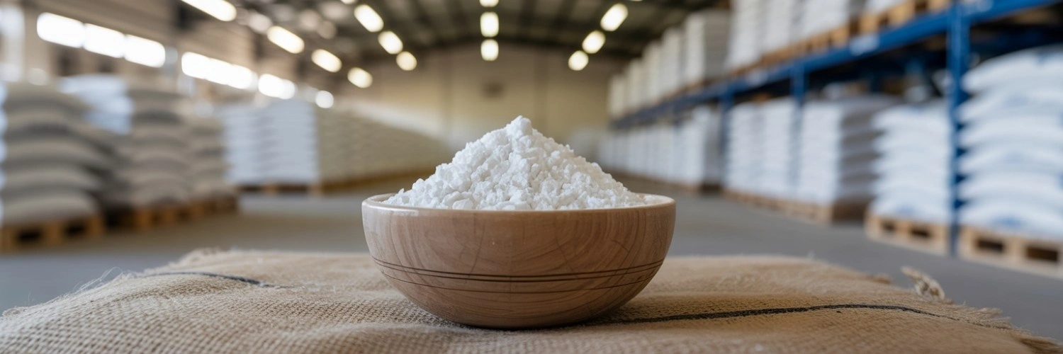 Bulk calcium lactate powder used in food, pharma, and nutraceutical applications