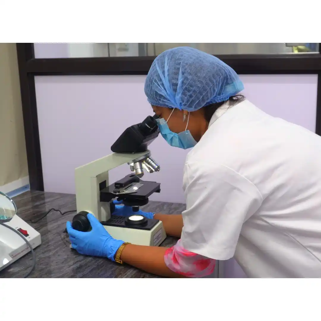 Food scientists in production facility