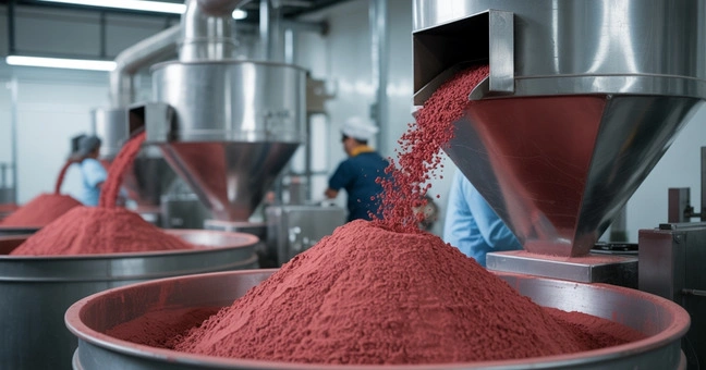 Pomegranate powder manufacturing process for bulk ingredient production
