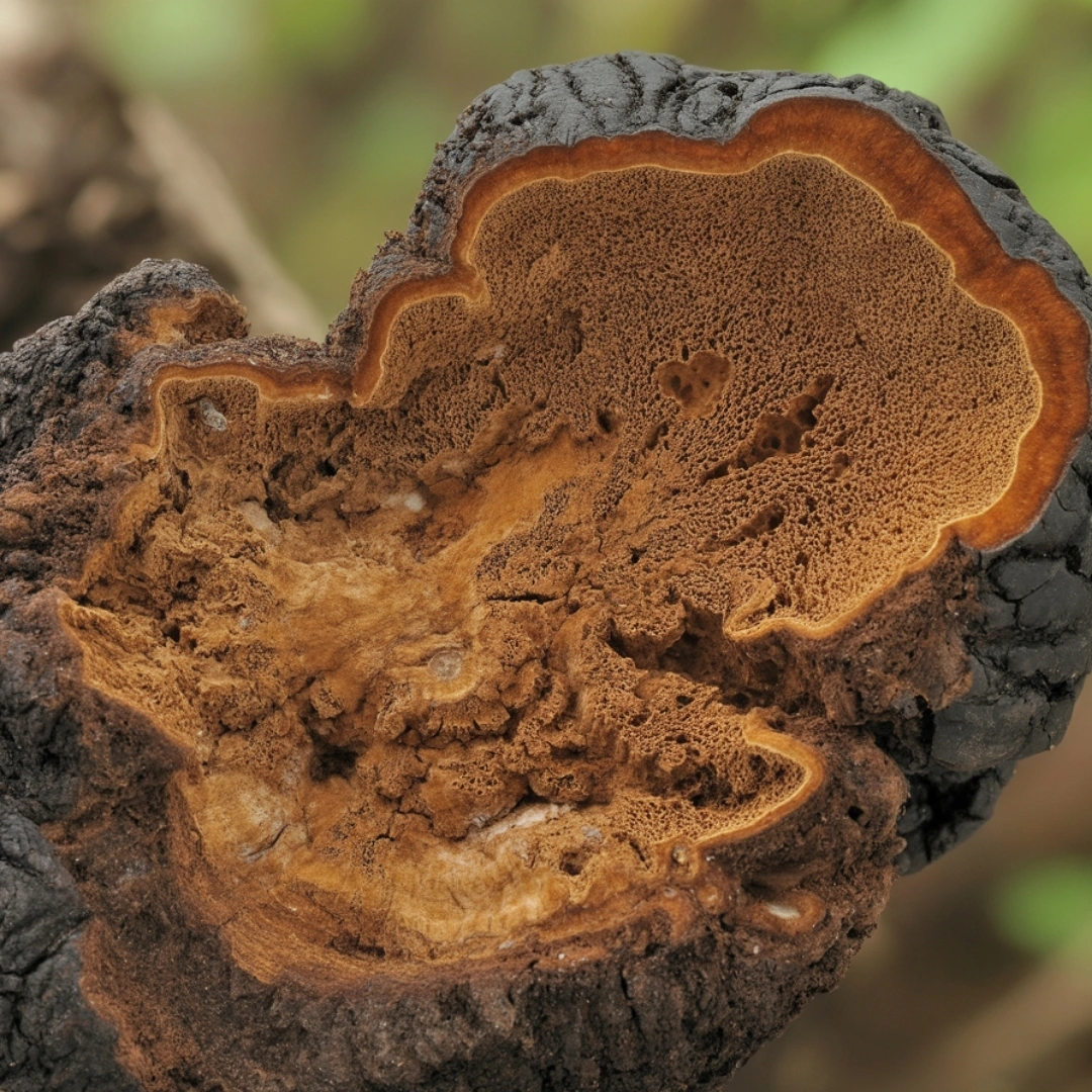 Organic Chaga Mushroom Close