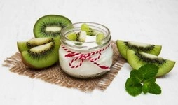 Organic kiwi fruit powder for dairy and dessert product formulations