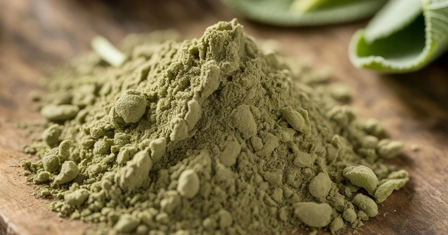 Fine organic sage leaf powder texture