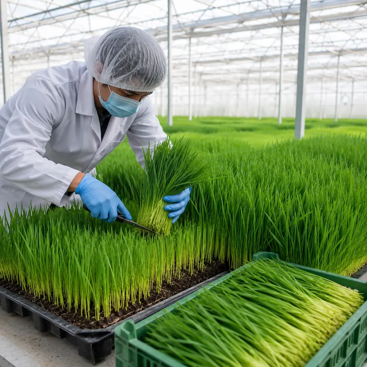 Young Barley Grass Harvesting