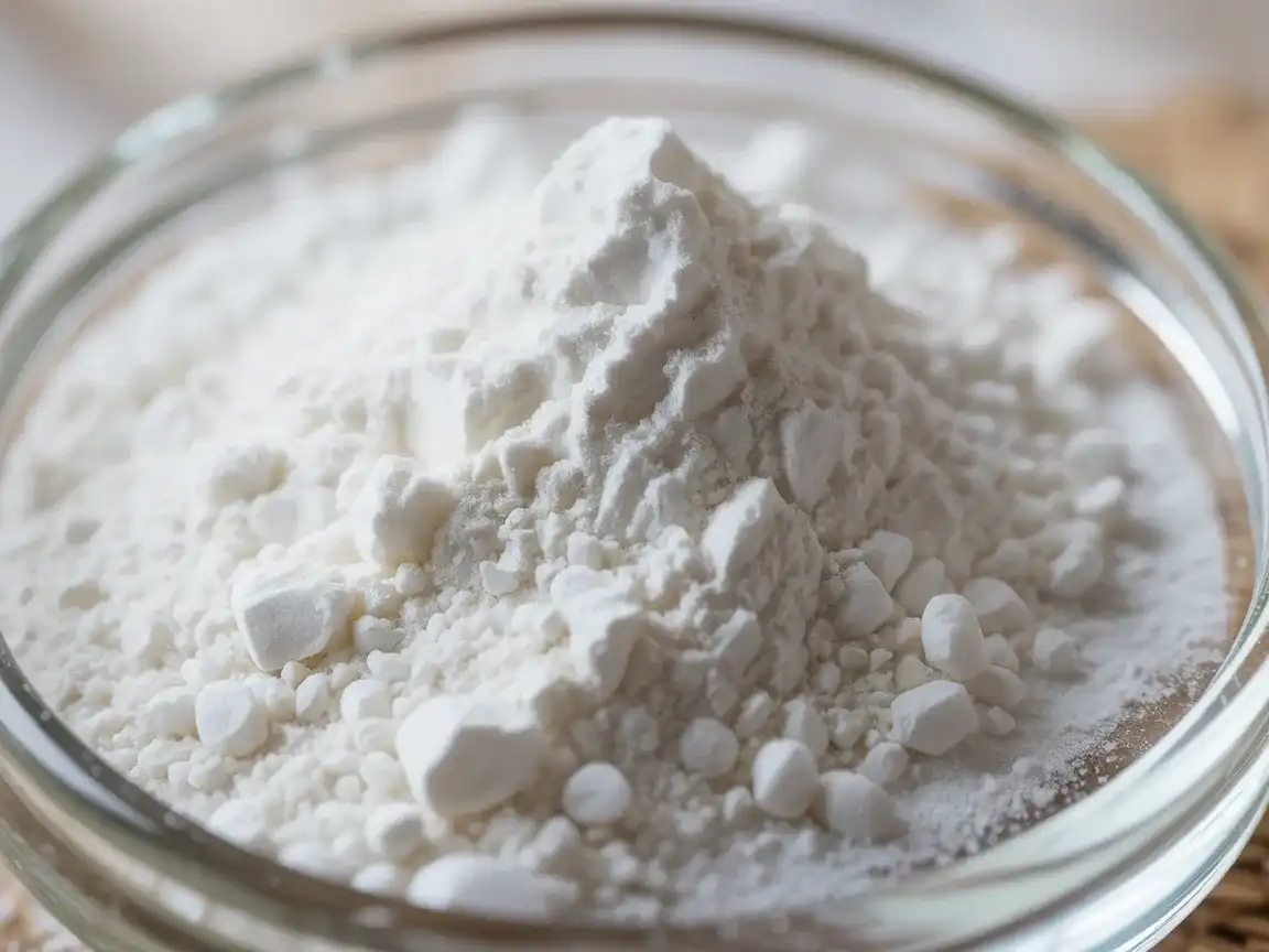 Taurine powder close-up