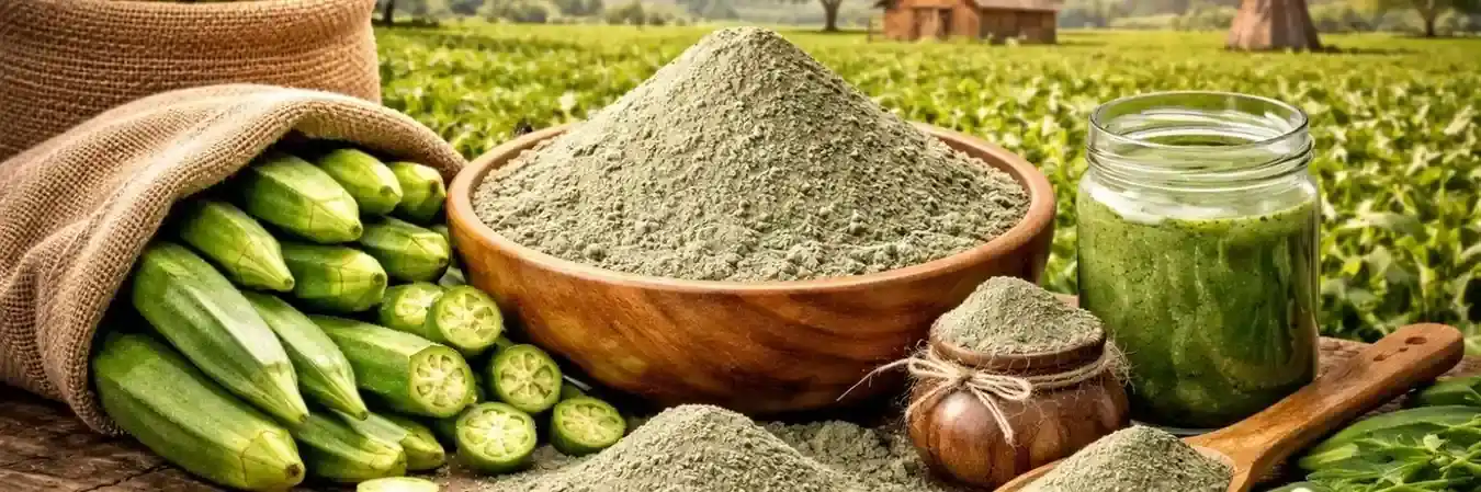 Fresh organic okra