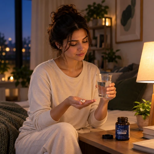 Woman taking a melatonin capsule with a glass of water