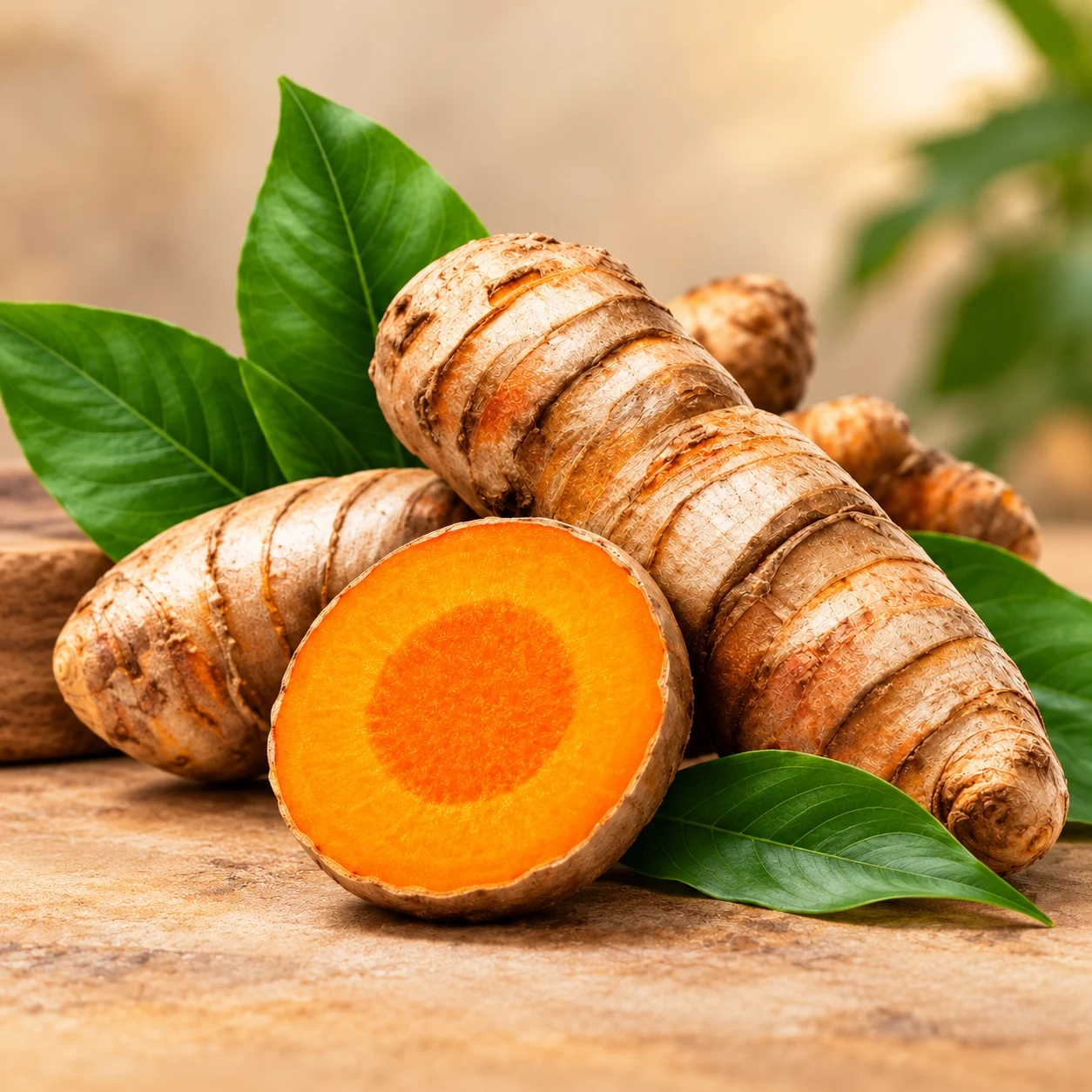 Fresh turmeric roots