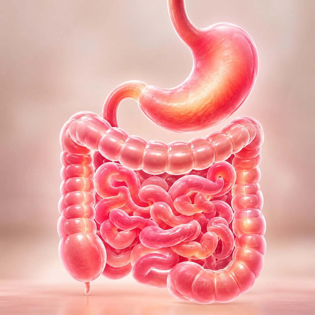 3D illustration of the digestive system