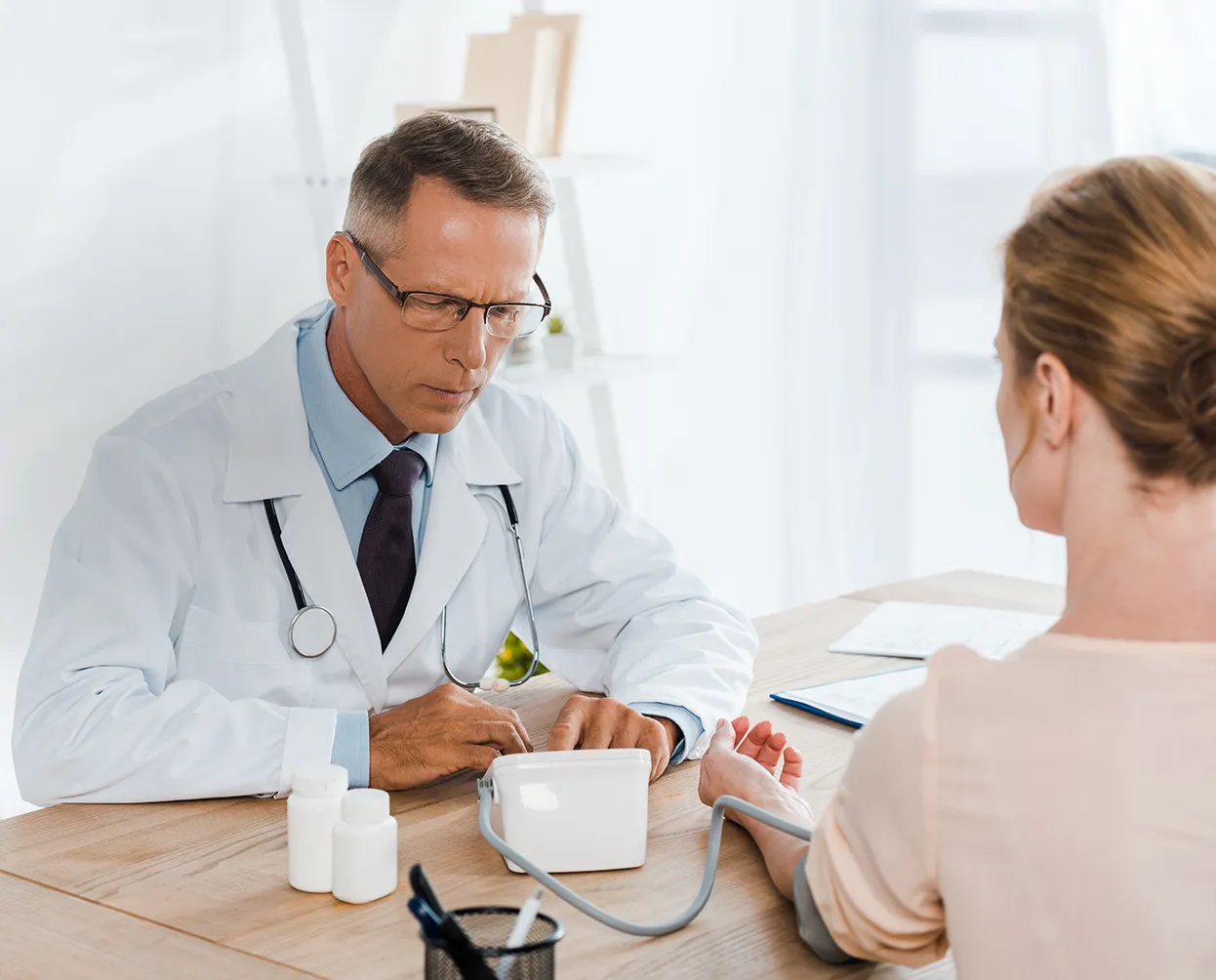 Doctor with patient