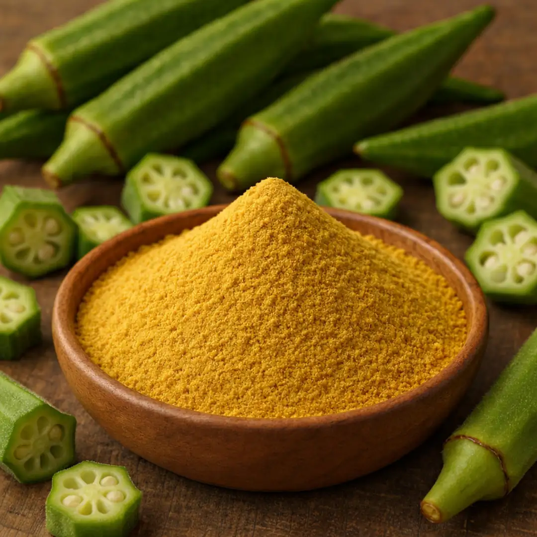 certified organic bulk Organic okra fruit powder certified organic bulk Organic okra fruit powder